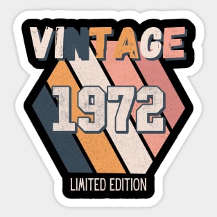 Vintage Since 1972 Birthday Bday Sticker